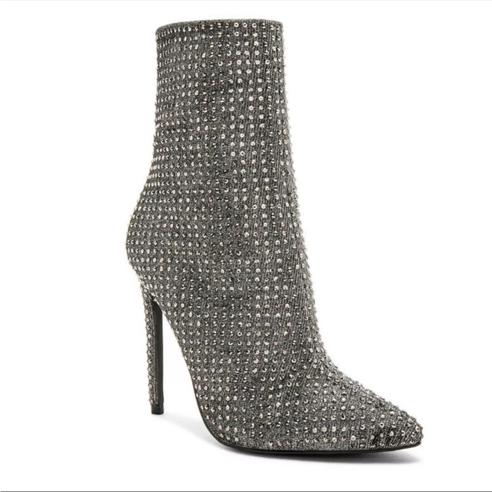 Steve Madden WIFEY cardi B stellito ankle boots 9 silver - Picture 2 of 15